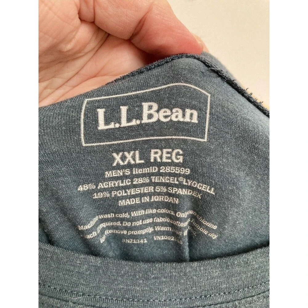 LLBean Set Men’s Base Layer Blue Tencel Lyocell Size XXL Top ~ Size XL Bottom